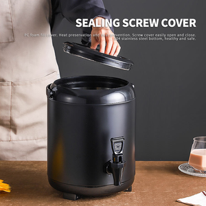 Equipo de té de la leche de burbujas de cocina de acero inoxidable para mantener el calor y el frío, dispensador de bebidas con aislamiento de barril de té de la leche con grifo - Product Image 6