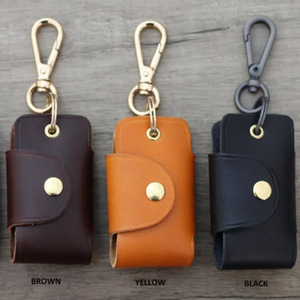 Retro PU leather <b>car</b> <b>key</b> pouch, creative portable waist-mounted <b>key</b> <b>ring</b>, portable <b>key</b> organizer, <b>key</b> cover. - Product Image 1