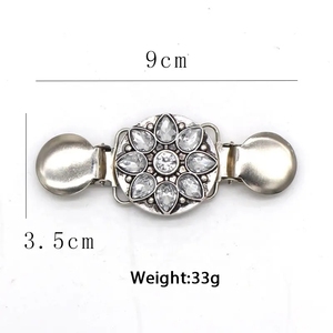 Moda Vintage flor cárdigan cuello suéter chal <span class=keywords><strong>Duckbill</strong></span> hebillas camisa broche Clips para mujer - Product Image 2