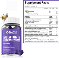 Tablet Tidur Vegan Melatonin Berbentuk Permen Jeli Label Pribadi untuk Dewasa agar Lebih Santai dan Tidur Lebih Cepat