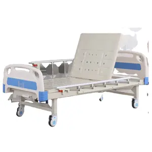 Ayarlanabilir ICU hasta yatağı ucuz katlanır iki fonksiyon iki krank 2 pozisyon manuel tıbbi yatak