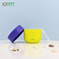 Pot en PP côtelé 500g multicolore avec couvercle à vis et joint intérieur pour gommage corporel, lotion de bain, emballage cosmétique, marque privée - En stock