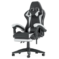 Chaises de jeu modernes robustes, coussin à ressort ensaché, chaise d'ordinateur ergonomique pour sport électrique, chaise de jeu inclinable à dossier haut, en cuir PU
