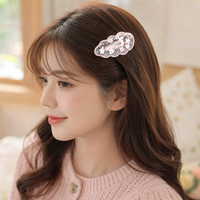 Prêt à expédier : Pince à cheveux Kpop originale en acrylique, motif dessin animé animalier, forme bec de canard ondulé, mignonne et de collection