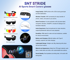 แว่นตากันแดดสำหรับปั่นจักรยาน SANVNET SNT STRIDE ปี 2026 กล้องกันสั่น 8MP กันน้ำ IPX-6 ควบคุมด้วยเสียง ชาร์จเร็วแบบ Type-C พร้อม AI - Product Image 2