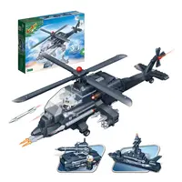 Banbao Militaire 3 In 1 Puzzel Bouwstenen Apache Militaire Fighter Tank Warcraft Bricks Speelgoed Voor Kinderen Geschenken Jongen 8478
