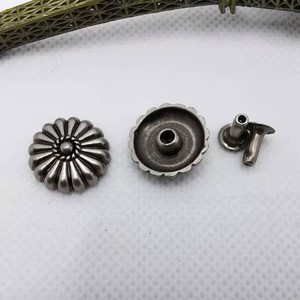 15mmm đinh tán kim loại đinh tán đinh tán đinh tán Punk da thủ công Túi vành đai quần áo giày tự làm phụ kiện may hoa cúc - Product Image 3