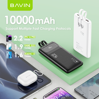 BAVIN Prix de gros, logo personnalisé, Powerbank portable, PD 22.5W, écran LED, charge rapide, 10000mah, Power Bank avec indicateur LED