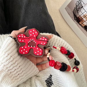 เคสหูฟังซิลิโคนลายการ์ตูน Stranger Things สำหรับ Apple AirPods 4 Pro 2 3  พร้อมสายคล้องคอ  ลายดอกไม้ - Product Image 5