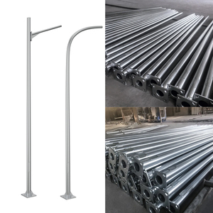 LECUSO Double Arm Hot Dip Galvanized Powder Coated Steel Street Light <b>Poles</b> 4M-12M Customizable Color 20+ Year Lifespan 10-Year - Product Image 2