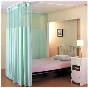 Wholesale Supplier customized fireproof and anti bacterial polyester medical fabric for hospital curtain with mesh