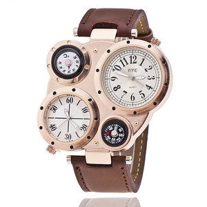 Montre sport à quartz élégante et sophistiquée pour homme avec design boussole à double action - Product Image 5