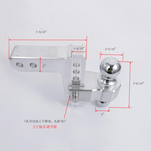 Hợp kim nhôm có thể điều chỉnh vuông miệng 2-6 inch Trailer đôi bóng kéo thả Hitch - Product Image 5