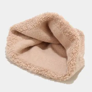 Fashion Rabbit Fur Blend Winter Hat Women'S Plush Bonnet Knitted Warm Beanie Custom Logo Solid Color Warm Winter Beanie Knit Hat