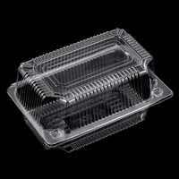 Emballage à clapet blister jetable personnalisé emballage alimentaire en plastique transparent récipient à gâteau rectangle en plastique