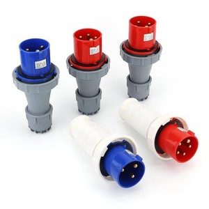 Enchufe y Tomacorriente Industrial de 32A 220-240V <span class=keywords><strong>2P</strong></span>+E Macho/Hembra con 3 Salidas, Impermeable IP44, Contactos de Latón, Carcasa de PP, para Uso en Exteriores - Product Image 6