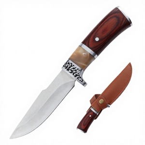 Couteau tactique de chasse à lame fixe Hongrui DIY OEM pour survie en extérieur et camping, avec étui - Product Image 4