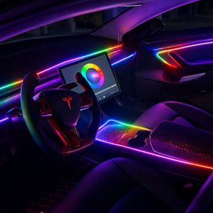 อัพเกรดชุดไฟตกแต่งภายในรถยนต์ Universal 18 in 1 Symphony LED 256 สี ควบคุมด้วยเสียงภาษาอังกฤษ อุปกรณ์ตกแต่ง - Product Image 6