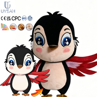 Porte-clés UYEAH OEM/ODM personnalisé en forme d'oiseau étoilé, peluche douce en forme d'oiseau avec logo personnalisé
