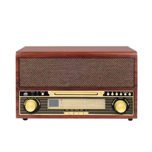 Retro yüksek parlak ahşap DAB + FM dijital radyo stereo hoparlörler ile