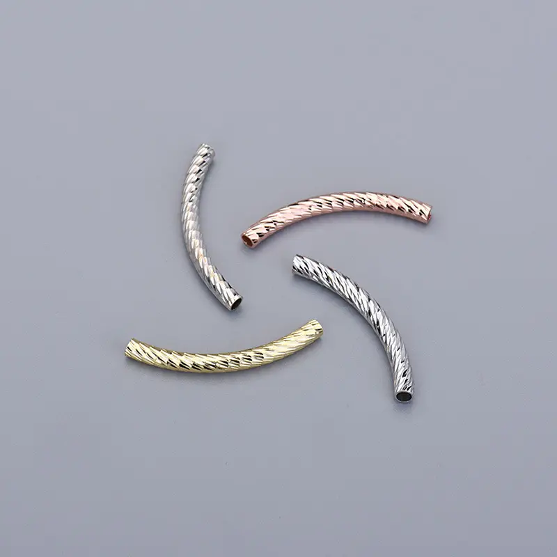 S925 sterling silver car flower flash pipe elbow joint Mantianxing DIY jewelry accessories threading string