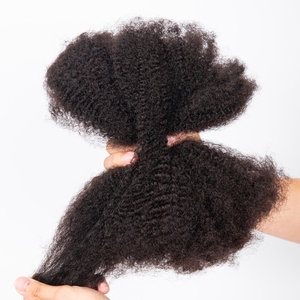 10-18Inch 4C Afro Kinky Double Drawn Bulk Human Extensions Machine Double <strong>Weft</strong> 30 50g/Pack Brazilian Remy Locs Micro Twist - Product Image 1