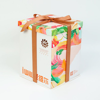 Boîte à gâteau pliable de qualité alimentaire avec impression personnalisée et poignée pour boulangerie, desserts à emporter et coffrets cadeaux pour célébrations