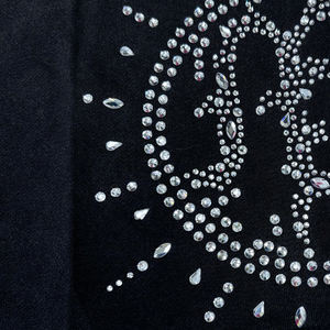 Pantalones informales de cintura elástica con tachuelas de diamantes de Color sólido para hombres y mujeres Diseño de moda y de moda con bolsillos Peso pesado - Product Image 5