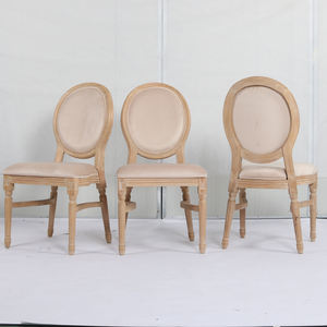Chaise de salle à manger Louis XV à dossier ovale en bois massif, mobilier commercial vintage personnalisé, mariage <span class=keywords><strong>royal</strong></span> - Product Image 3