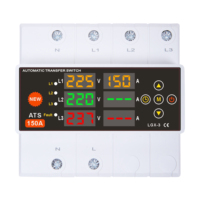 Interrupteur de transfert automatique 150A réglable avec 6 affichages, stabilisateur, protection contre les surtensions et les surintensités, alimentation trois voies