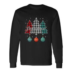 T-shirt a maniche lunghe Mawmaw con albero di Natale, abbigliamento coordinato per la famiglia - Product Image 1