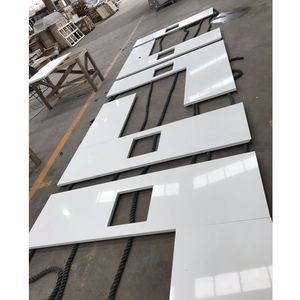 Mặt Bàn Bằng Đá Thạch Anh Trắng Lấp Lánh Sản Xuất Tại Việt Nam Dành Cho Quầy Bếp Được Chế Tạo Sẵn - Product Image 4