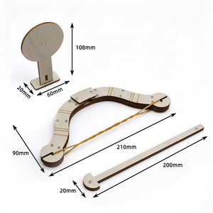 Kit de modelo de arco y flecha de madera de 210 mm, ensamblaje manual, juguete educativo STEM para niños, aprendizaje de ciencia e ingeniería - Product Image 1