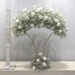 GNW Hochzeit Seidenorchidee Gypsophila Bouquet Valentinstag Rose Herzstücke Hochzeit Babys Atmung Girlande Blume Durchgang Läufer