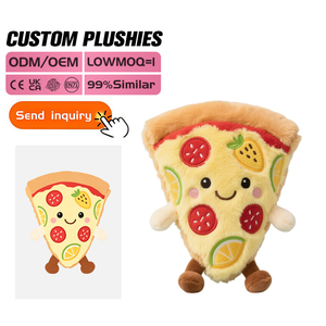 Cuscino a Forma di Pizza Personalizzato con Ricamo <span class=keywords><strong>Cartoon</strong></span>, Morbidissimo Peluche Giocattolo a Forma di Cibo, Deliziosa Fetta di Pizza - Product Image 2