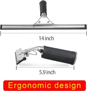 Limpiacristales de Goma, Limpiador Magnético de Doble Cara para Baño, Limpiador de Vidrios de Acero Inoxidable Plateado con Logotipo Personalizado - Product Image 2