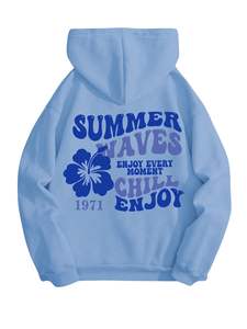 Sudadera con capucha con estampado de letras y logotipo gráfico personalizado con mangas largas y bolsillo Toalla de araña bordada Características antiencogimiento - Product Image 2