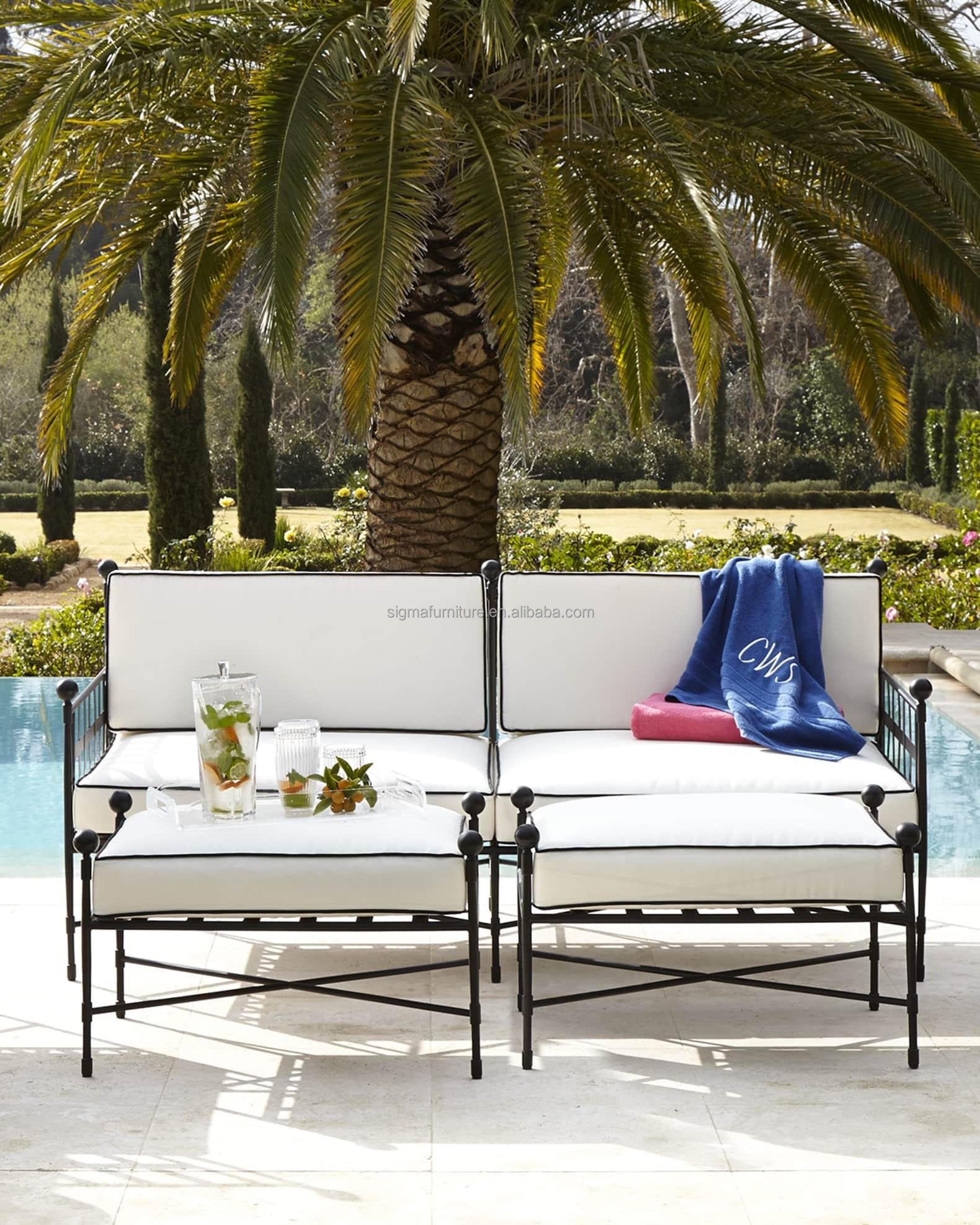 Nordic Style Classical Outdoor Furniture Home Hotel Resort Patio Furniture Aluminum Frame 2 Seater Outdoor SofaPopular