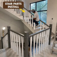 Balustre Ondulé Blanc et Poteau de Balustrade Gris pour Rampe d'Escalier Moderne, Taille Personnalisée, OEM