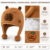 Chapeau en peluche personnalisé Capybara, jouet doux, fabricant OEM ODM, chapeau d'animal en peluche personnalisé avec longues bras, haute qualité, vente en gros