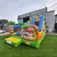 16.4ft nouveau saut gonflable gonflable toboggan dessin animé Jungle monde forêt dinosaure parc à thème sautant