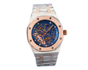 High-Grade Original Design <b>Men's</b> <b>Watch</b> Analog <b>Waterproof</b> Hollow Transparent Dial Rubber/Ceramic Band Material 22mm Band Width - Product Image 5