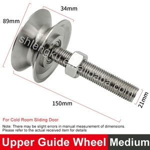 Colgador de riel de guía superior para sala de almacenamiento en frío de acero inoxidable, rueda colgante para puerta corredera - Product Image 5