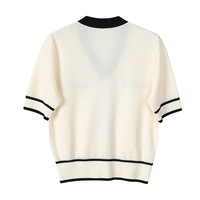 Pull femme personnalisé Vintage à manches courtes col en V pull en coton respirant côtelé bouton cardigan tricots hauts pour l'été