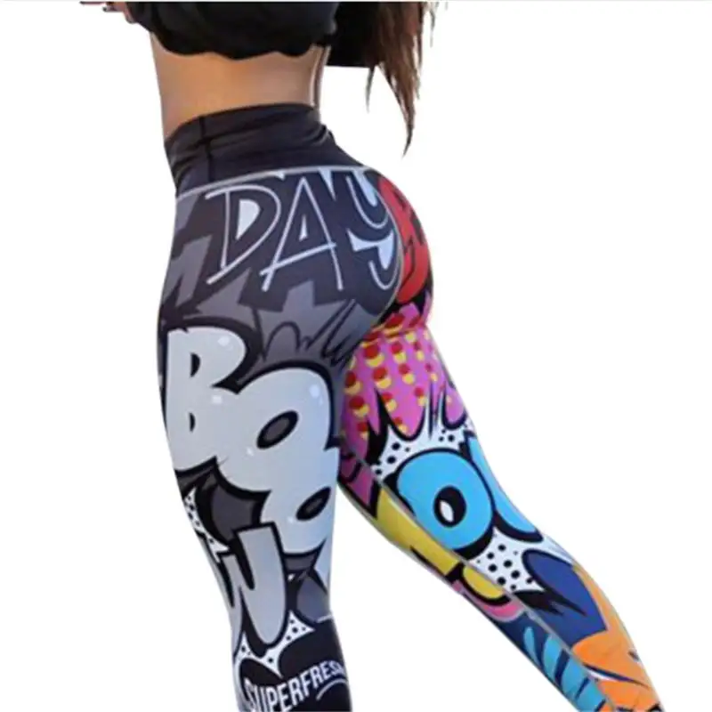 Nuovi pantaloni da Yoga per ragazza stampati pantaloni da Jogging per giovani pantaloni sportivi colorati Leggings da Yoga per Fitness a vita alta