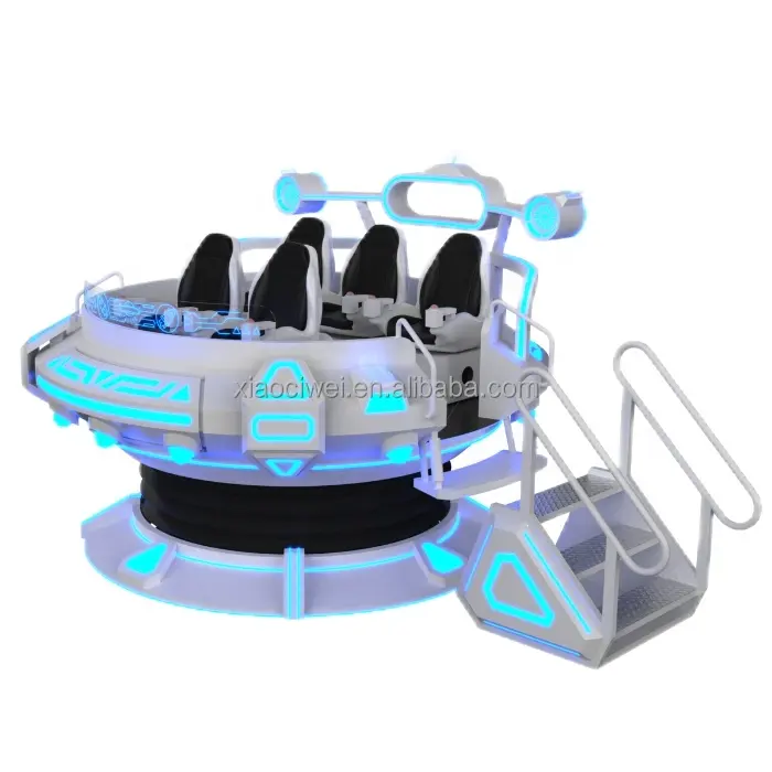 5 asientos VR Ship 360 grados silla giratoria 9D simulador de realidad Virtual VR máquina VR UFO