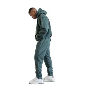 Personnalisé 100% Coton Slim Fit Hiver Hommes Hoodies Jogger Ensembles Solide Logo Imprimer Unisexe Gym Survêtement pour Formation Polaire Survêtement - Product Image 2