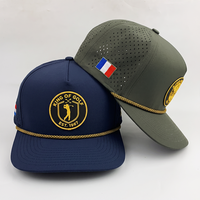 Gorra de Golf de 5 Paneles Personalizada OEM ODM, Impermeable, con Parche de Goma PVC y Logotipo, Venta al Por Mayor para Marcas