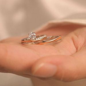 Collar de Pareja Romántico con Diseño de Cruz y Circones, Anillo de Pareja Brillante Mobius para Amantes, Hombres y Mujeres, Regalo de San Valentín - Product Image 2
