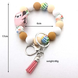 Schattige Luiaard Kralen Armband Effen Kleur Dier Siliconen Kralen Polsbandje Sleutelhanger Voor Vrouwen - Product Image 6